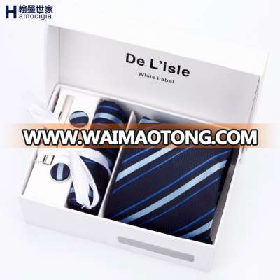 Custom High Quality Polyester Pocket Squares And Neckties Gift Sets