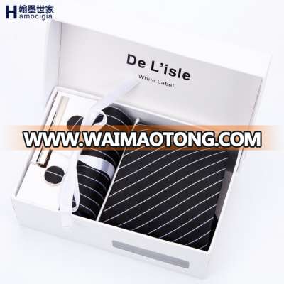 High Quality Polyester Necktie Hanky Cufflinks Match Gift Tie Sets